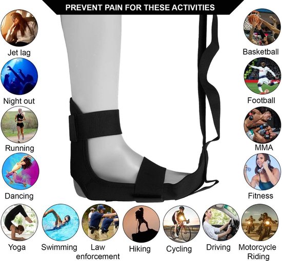 Yoga Stretching Strap - Beenstrekkerband - Fascia Stretcher - Unisex - Verlichting van Plantaire Fasciitis - Geschikt voor Fysiotherapie, Verlichting van Plantaire Fasciitis, Pilates, Dans, Gymnastiek - Zwart van Merkloos — afbeelding 4