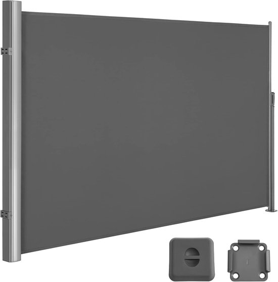 SUBTLETY Uitschuifbare tuinscherm, zijluifel, windscherm, luifels van 180 g/m² polyester, mobiele zonwering, wandluifel, inkijkbescherming, tuinluifel voor balkon, terras, patio, 180 x 300 cm