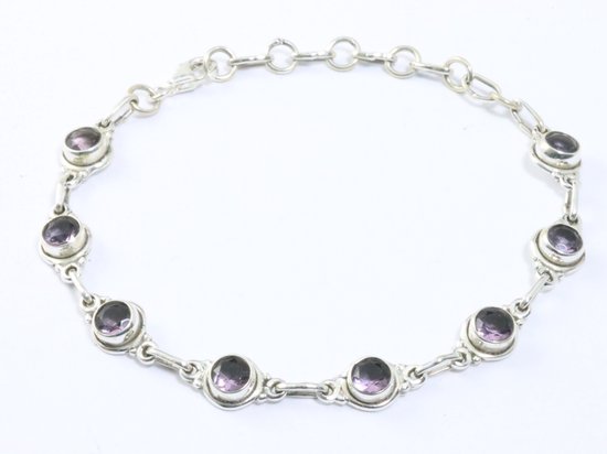 Bracelet en argent fin avec améthyste