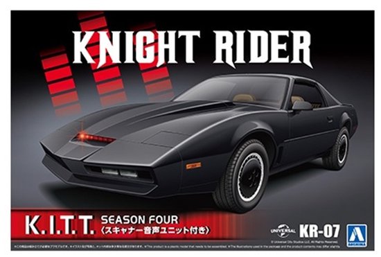 Aoshima Modelbouwpakket Militaire voertuigen - 06560 Knight Rider K.I.T.T. Seizoen Eén - Inclusief Scanner Stemmodule - Auto Plastic - 1:24 -