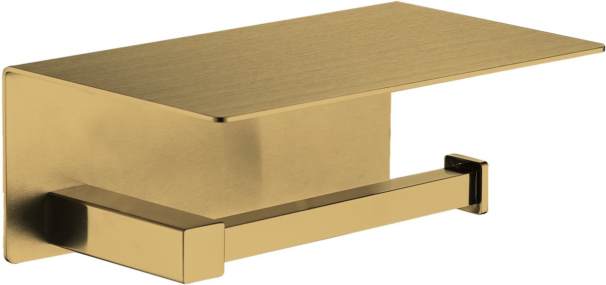 Plieger altea wc rolhouder met plateau - wandmontage - geborsteld goud