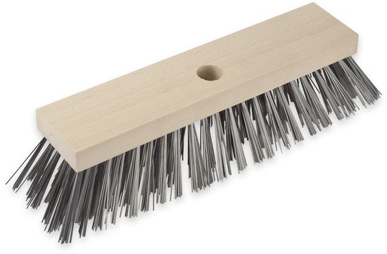 Sorex Staaldraad bezem - kop 32 cm - houten steel 120 cm - met metalen stokhouder - onkruid bezem - buiten van Sorex — afbeelding 2