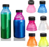SNQ 6 stuks kunststof doppen voor blikjes, herbruikbaar om vast te klikken, kan omzetten frisdrank, savers, flessencapsules voor coole cola, drankdeksels (gemengde kleuren)