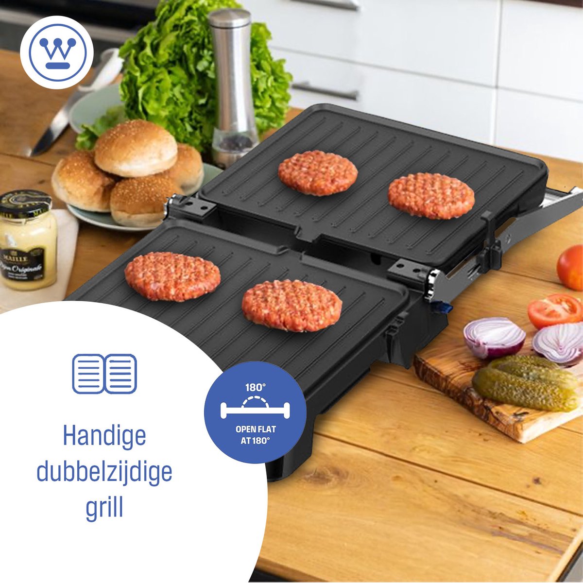 Westinghouse Retro Contactgrill - Zwart thumbnail 5