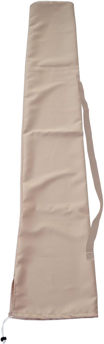 Beschermhoes voor parasol tot 3x4m, afdekhoes met trekkoord ~ crème