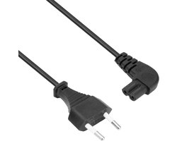 ACT Netsnoer Euro male - C7 female (haaks links/rechts) zwart 3 m AK5421