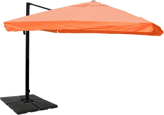 Dubbele parasol met slinger, UV-bescherming 50 , aluminium, crème