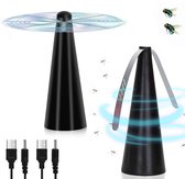 2 Stuks Ecologische Vliegenverjager Voor Op Tafel - Vliegen Verjagen - Fly Fan - Vliegenwaaier - Anti Vliegen - Vliegenval - Vliegen Propellor - Vliegen Ventilator - Tegen Vliegen, Muggen, Wespen En Insecten - Werkt Op Batterijen En Op Het Lichtnet
