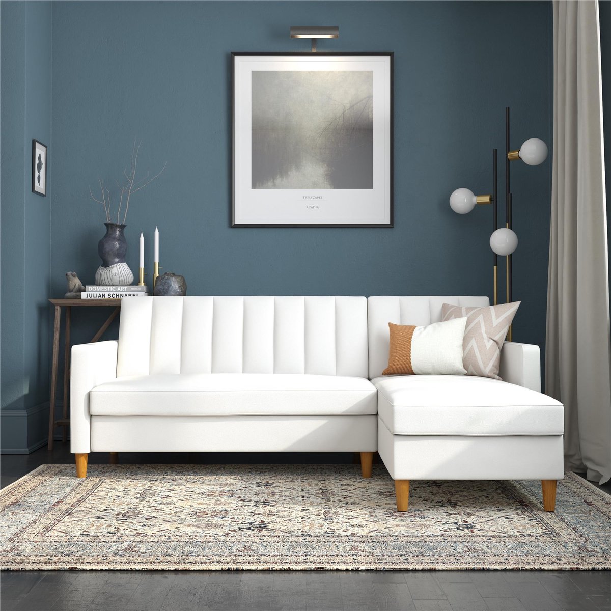 Notio Living Celine-Slaapbank - Wit Kunstleer Grijs