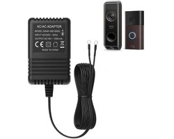 Video deurbel adapter – Approved by eufy Universele Beltransformator – 18V 1A (18VA) – AC/AC – 6 Meter Kabel – Compatibel met Eufy, Google Nest, Ring, TP-Link Tapo, EZVIZ etc