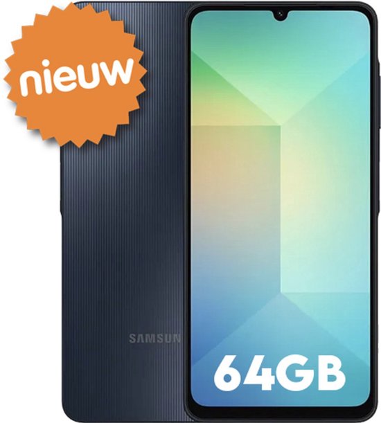 Samsung Galaxy A06 - 64GB - Black (Dual SIM) + GRATIS Premium Screenprotector - AEI Phones bundel