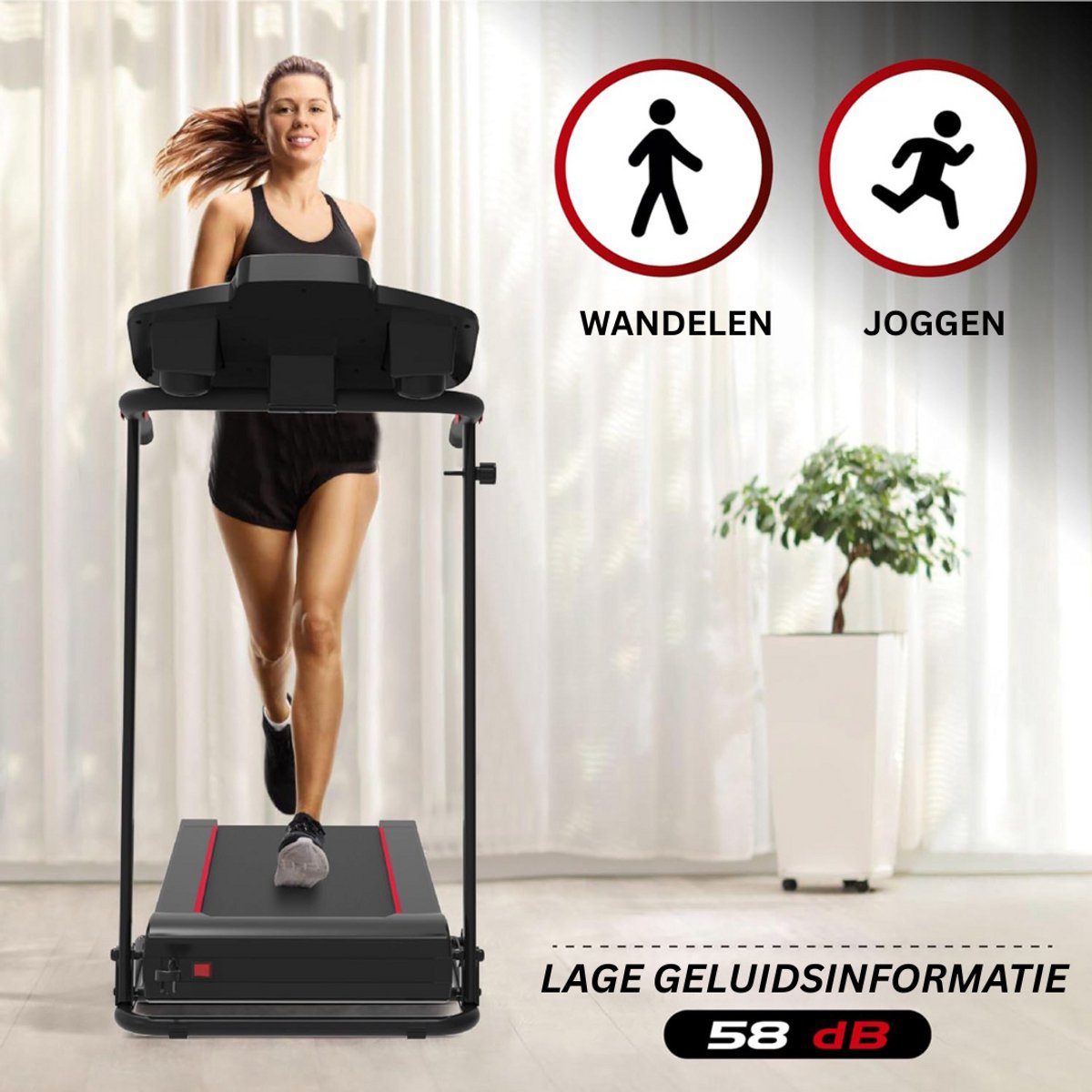 Afbeelding 3 van CLVP® Loopband Inklapbaar - Hometrainer Elektrisch - Walking Pad Fitness - Zwart