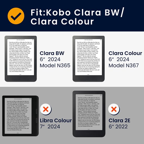 kwmobile e-reader hoesje geschikt voor Kobo Clara BW / Colour hoes - E reader flip case met magnetische sluiting - Ereader cover in zwart — afbeelding 3