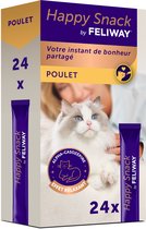 Happy Snack pour chats de FELIWAY - 24x15gr - Pack économique - Une délicieuse friandise liquide crémeuse pour chats à l'effet relaxant