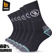Premium Bamboe Werksokken - Heren en Dames 6-paar - Maat 39-42 - 80% Bamboe - Droge & Koele Voeten