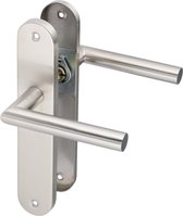 Ostiumhome® Volano - Deurbeslag - Deurklink op Rond Schild - RVS Zilver - Complete Set