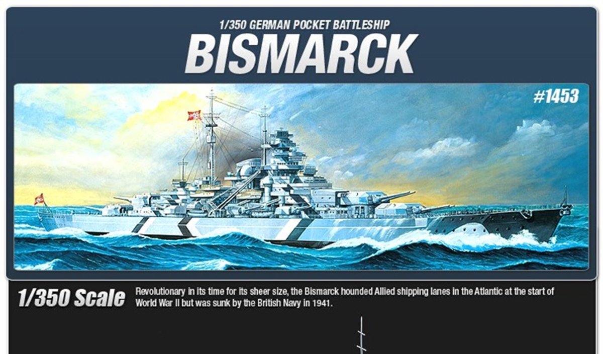 Academy Modelbouwpakket Schepen - 14109 Duits slagschip Bismarck - Kriegsmarine WWII Plastic - 1:350 - Modelbouw