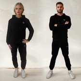 YV SPORT - Sweat à capuche YV MOTION pour elle et lui - Qualité Premium - Confortable et élégant - Tissu éponge français - Coupe Perfect - Capuche avec cordon de serrage - Poche kangourou - Sweat à capuche Activewear - Zwart - L