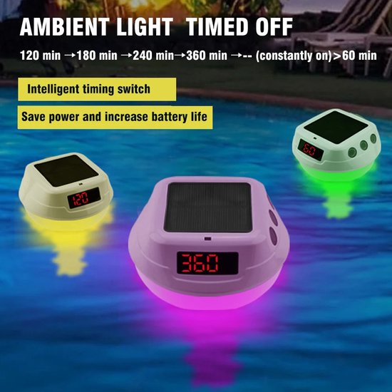 Digitale Zwembadthermometer op Zonne-energie - Waterdichte Temperatuurmeter met LED Display, Kinderslot & Draadloze Sensor - Voor Zwembad, Jacuzzi & Spa van Merkloos — afbeelding 4