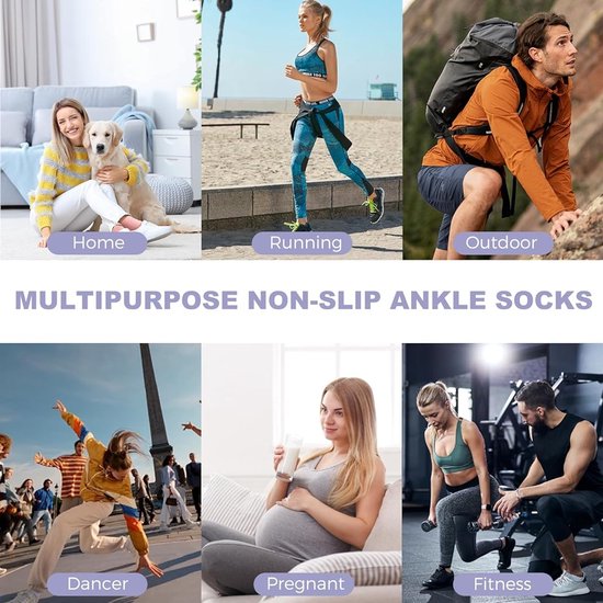 6 paar - Sokken - Yogasokken - Pilates-sokken voor dames - antislip yoga sokken - met grip - sportsokken voor dames - Damessokken - zwart en wit van Merkloos — afbeelding 3