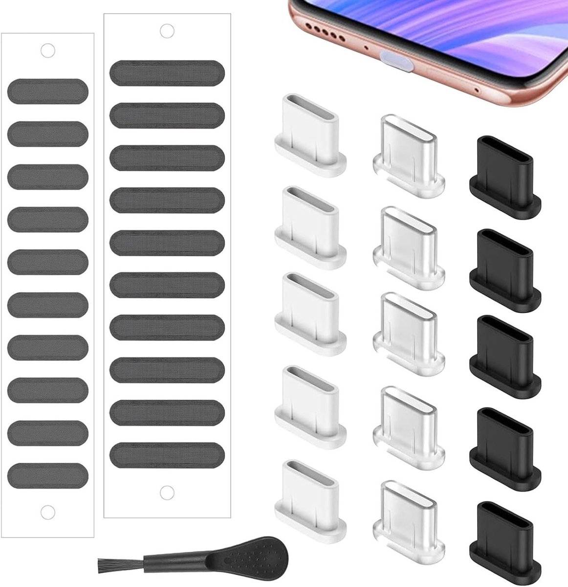 Allecto Plus - Usb C stofbeschermstekker set voor iPhone