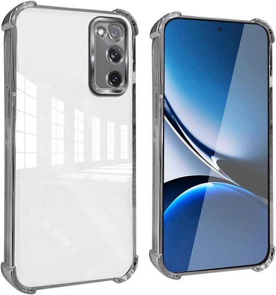 Allecto Plus - Coque pour Samsung Galaxy S20 FE/Lite - Coque fine en TPU avec coins renforcés - Antichoc - Design transparent - Argent - Coque de protection pour smartphone avec fonction anti-traces de doigts