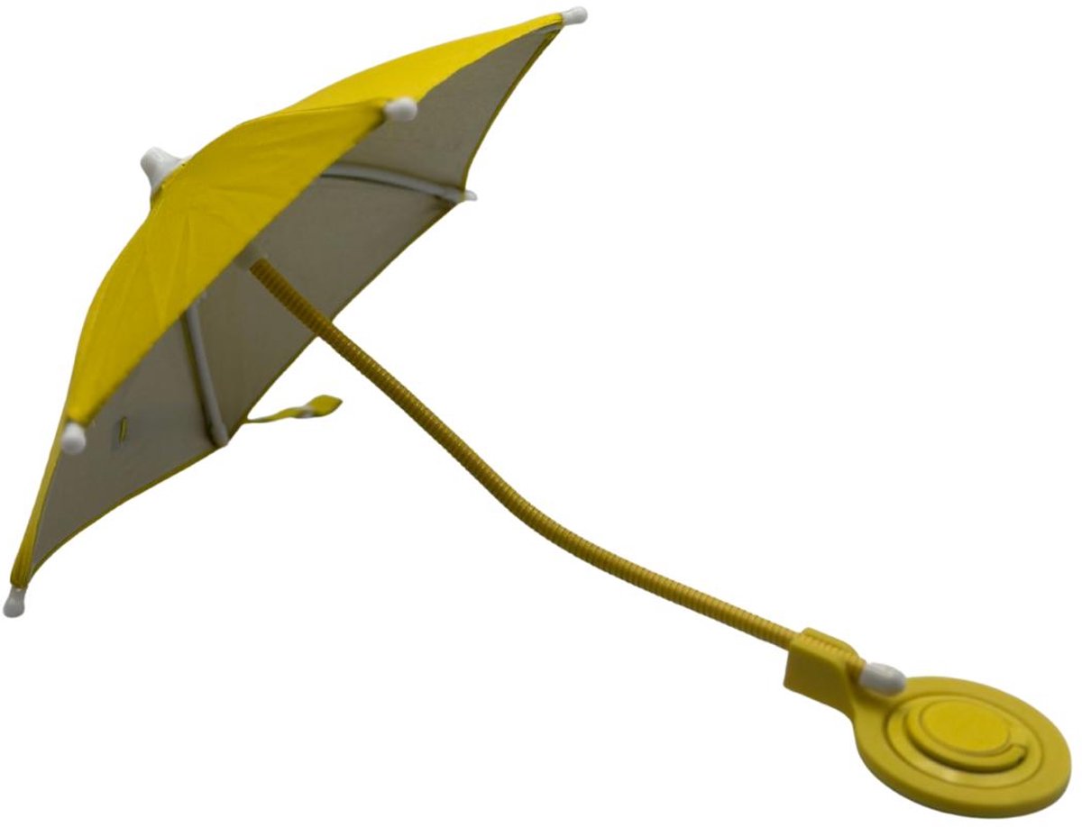 Magnetische telefoon parasol geel - Geleverd met extra magneet ring - Telefoon paraplu - Zonnescherm telefoon - Hitte bescherming telefoon