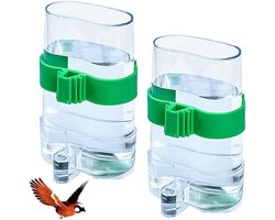 Automatische Vogel Waterdispenser voor kleine vogels - Voeders en Waterdispenser voor papegaaien, kanaries, parkieten - Gevogelte Drinkfontein - Set van 2 - 134 x, Effectief Voeren en Hydrateren van Vogels - Duurzaam Materiaal