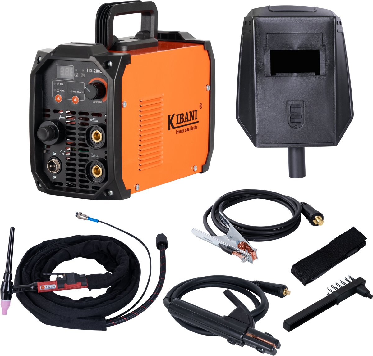 Kibani Lasapparaat TIG-200S - TIG & MMA Lasapparaat tot 4.0 mm - IGBT-Inverter-Technologie - Compact en Lichtgewicht - Elektrisch Lasapparaat 220V - RVS / Elektrode Lassen