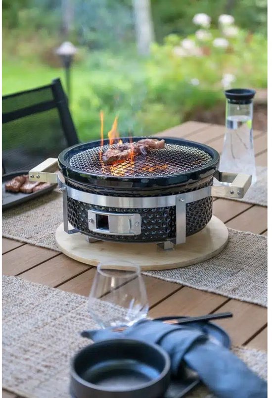 Mustang houtskoolgrill Hibachi - Keramische tafelmodel van Merkloos — afbeelding 2