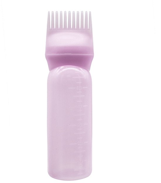 Haarapplicatiefles - Haarolie-applicator - Herbruikbare haarverf - Voor thuis, kapper, salon - 120 ml - roze
