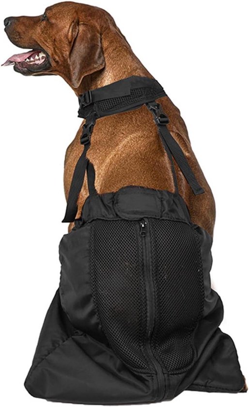 Foto: Allecto plus hondensleeptas voor gehandicapte honden met alternatieve hondenrolstoel slijtvast en ademend inclusief hondenbeschermende tas ideaal voor honden met verlamde achterpoten 