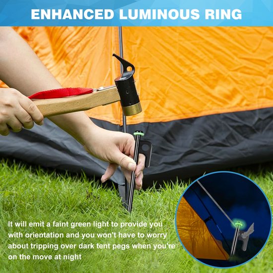 Piquets de tente YONO 30 cm - Piquets de tente Camping et Survie - Chevilles de sol en aluminium - 12 pièces