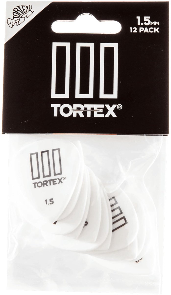 Dunlop Tortex III 462 plektrums 1,50 12er Set, wit - Plectrum set