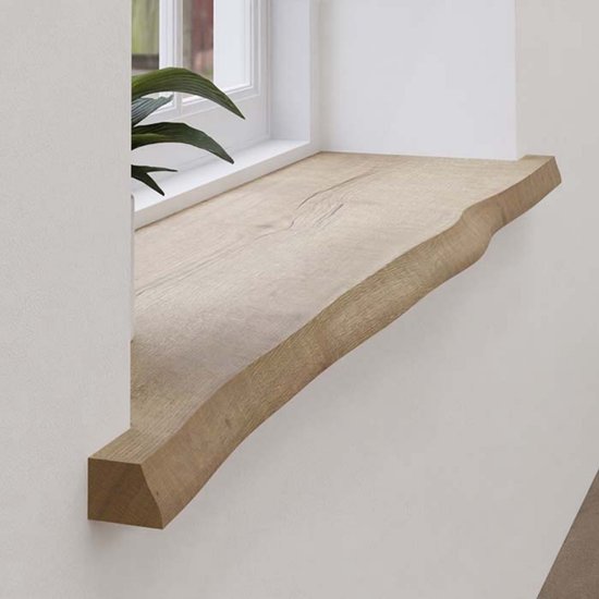 Bordure de tronc d'arbre en Chêne rustique - 60 x 20/25 cm - Épaisseur 42 mm - Chêne Massief