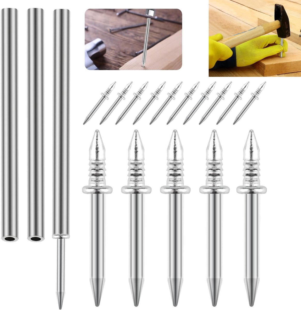 Lot De 50 Clous Sans Couture Vis à Double Tête Pour Plinthe Et Bois