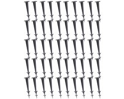 Grondanker - Tuingrondpen - UV-bestendig - 12 cm - Kunststof - Zwart - 50 stuks