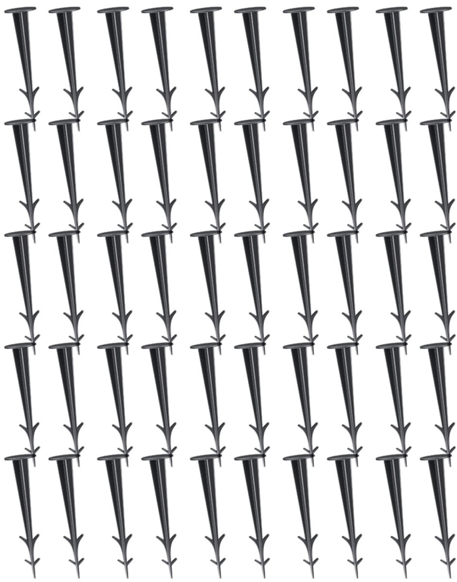 Grondanker - Tuingrondpen - UV-bestendig - 12 cm - Kunststof - Zwart - 50 stuks