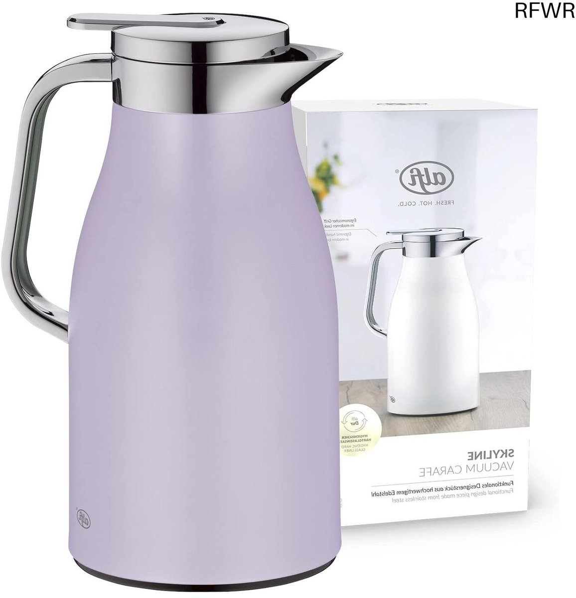RFWR® Thermoskan 1,0 l met Ergonomische Handgreep en Drukknop