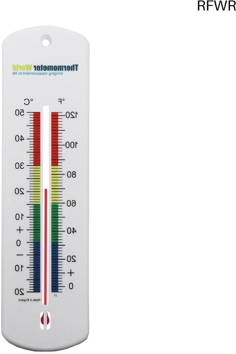 RFWR® Wandthermometer 240 mm hoog voor binnen en buiten gebruik