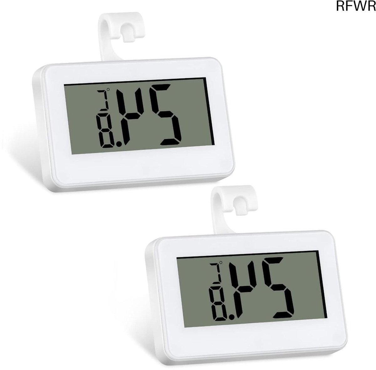 RFWR® Digitale Koelthermometer Set van 2 - Waterdicht, Met LCD Scherm & Drie Plaatsingsmodi