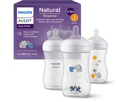 Philips Avent Natural Response Babyflessen 260ml – Flow 3- 3 flessen - SCY903/63