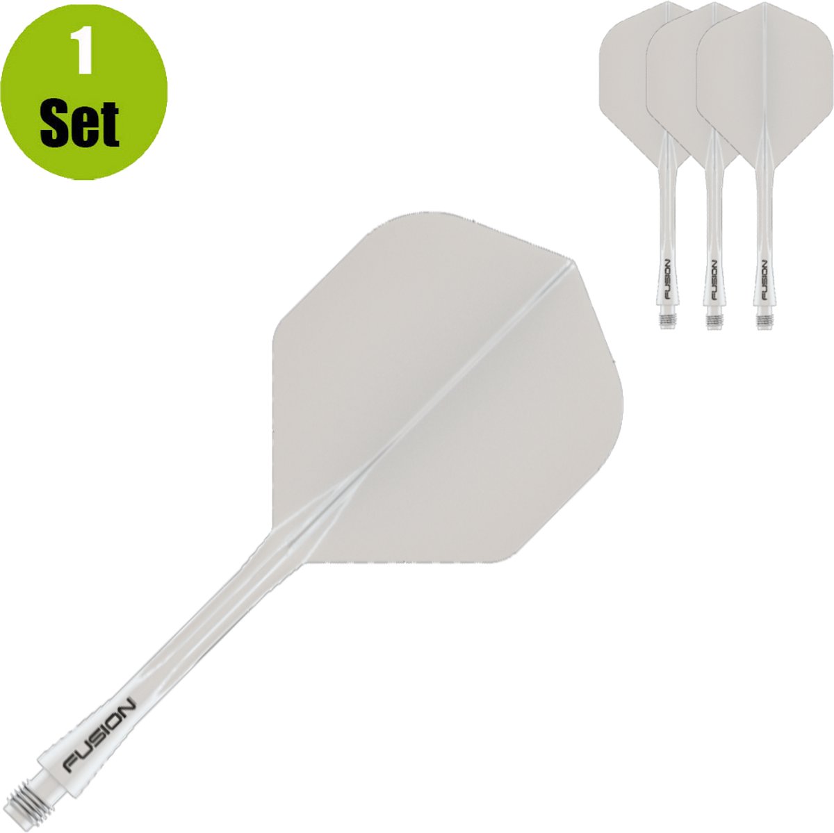 Winmau Fusion Solid White NO2 - Dart Flights Short