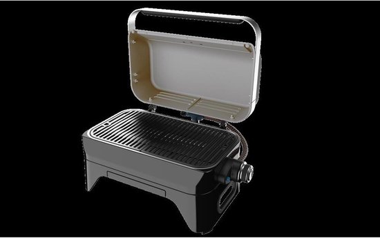 Campingaz Attitude 2go CV BBQ - Draagbare Gas barbecue - voorgemonteerde outdoor grill - werkt op een Campingaz ventielcartouche - tafel barbecue met ingebouwde thermometer - draagbare barbecue met vaatwasserbestendige onderdelen - grijs/zwart