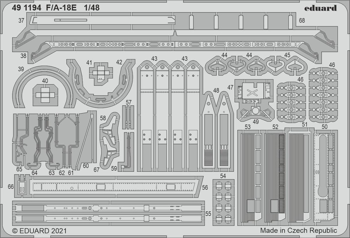 Eduard Modelbouwdecoratie - 491194 Accessoires for F/A-18E for MENG Photo-etch