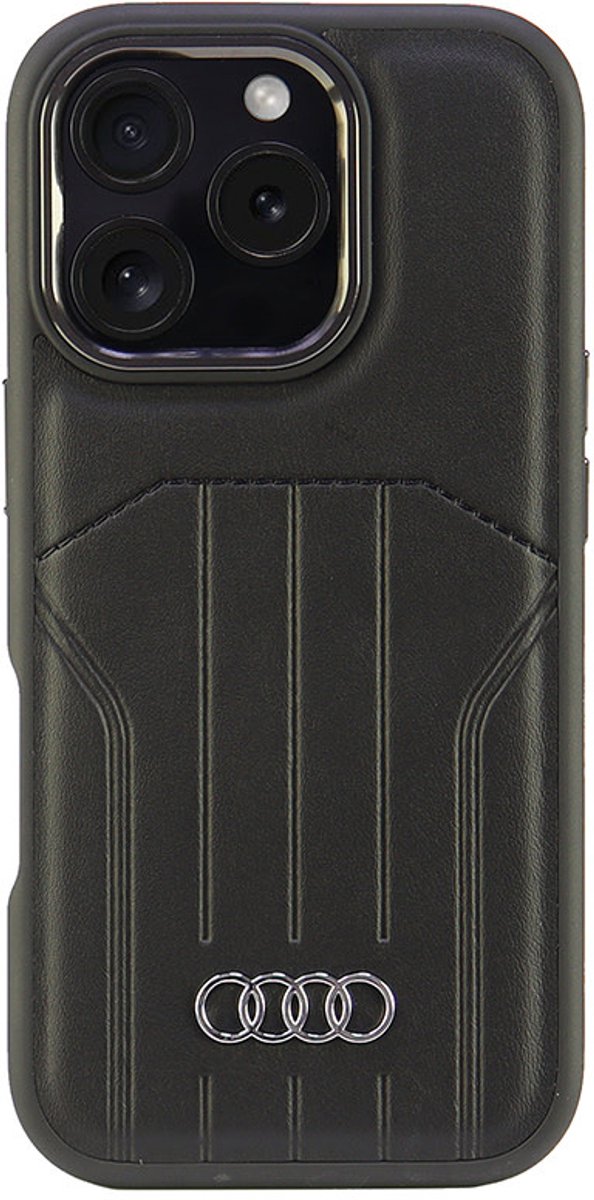 Audi – iPhone 16 Pro – Backcover hoesje – synthetic leather – magsafe – Zwart