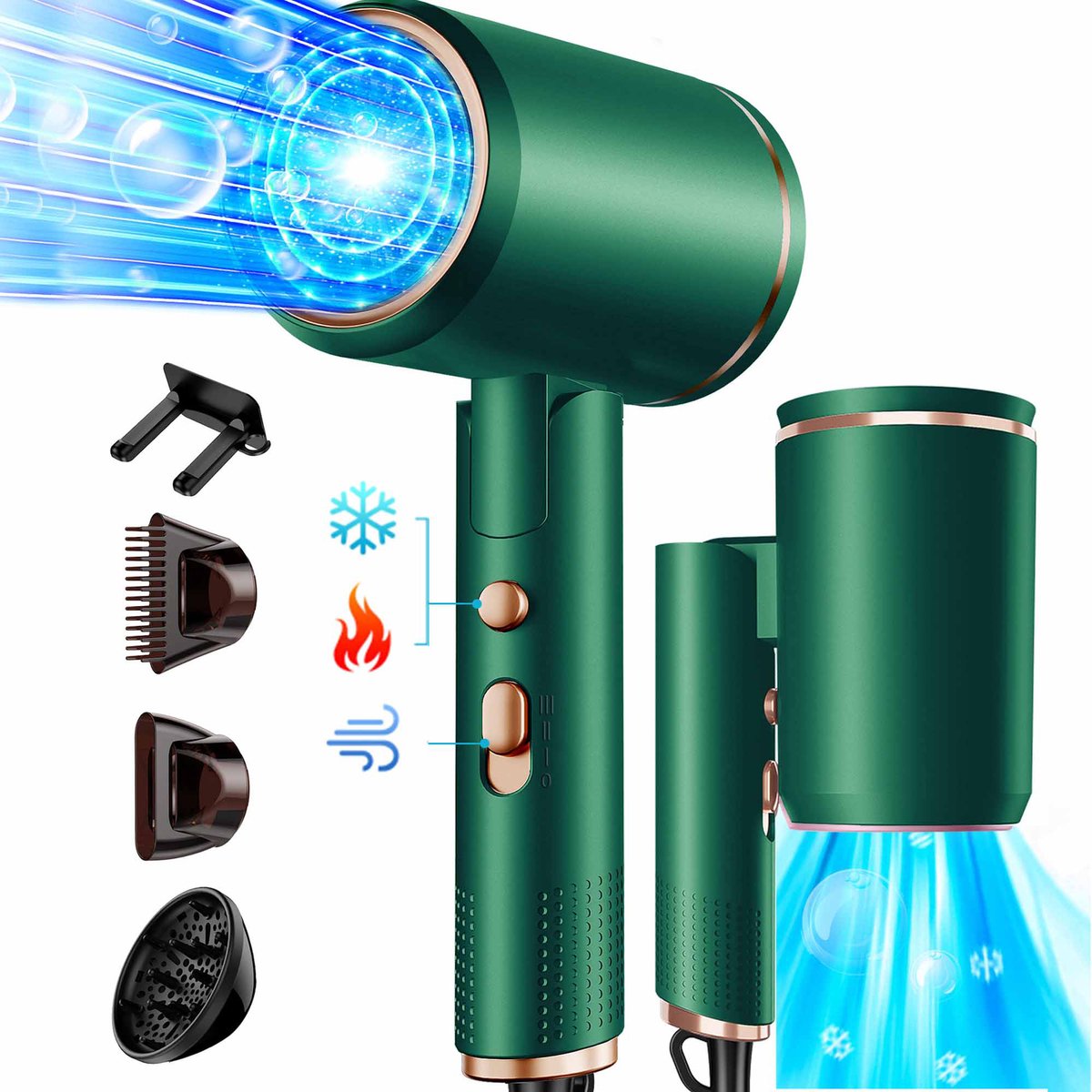 ibettertec - Föhn - Haardroger Ionen - Vouwbare - 2400W -