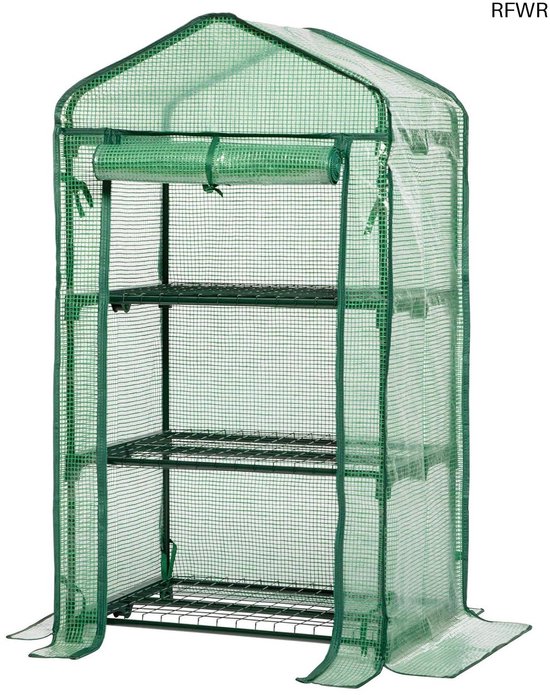 Kinzo Garden Plastic broeikas - Serre van meerdere verdiepingen - Met roll-up de