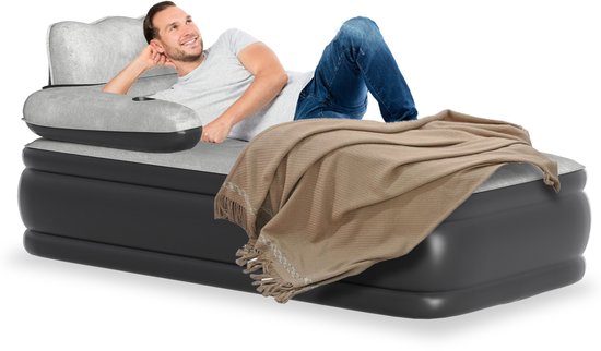 Aufun zelfopblazend luchtbed - voor camping - met ingebouwde elektrische pomp - 1 persoon - met rugleuning - 190x100x42 cm - met handbagage van Aufun — afbeelding 2