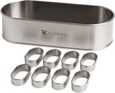 Bol.com Roestvrijstalen sloffenring - Complete Set - Verstelbaar Bakframe - RVS - 27 - 40 cm – Sloffen – Taarten - Vruchtentaart... aanbieding